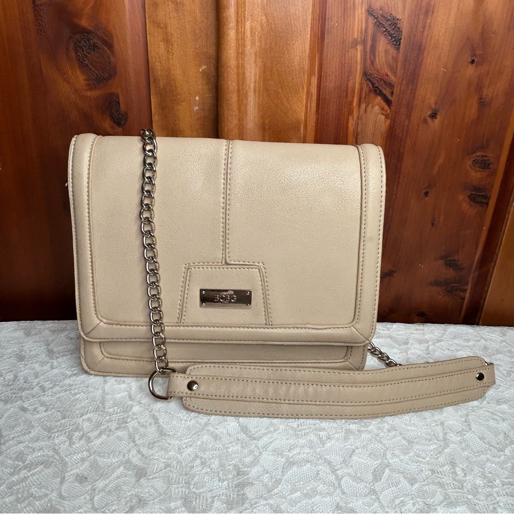 BCBG Paris Cross Body or Shoulder Bag in Cream Timeless Office Quiet Luxury